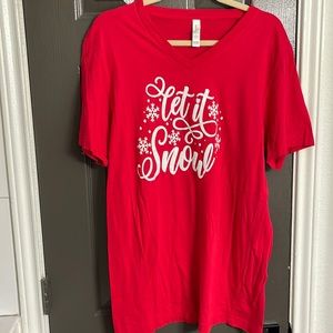 Red Let it Snow with White Glitter